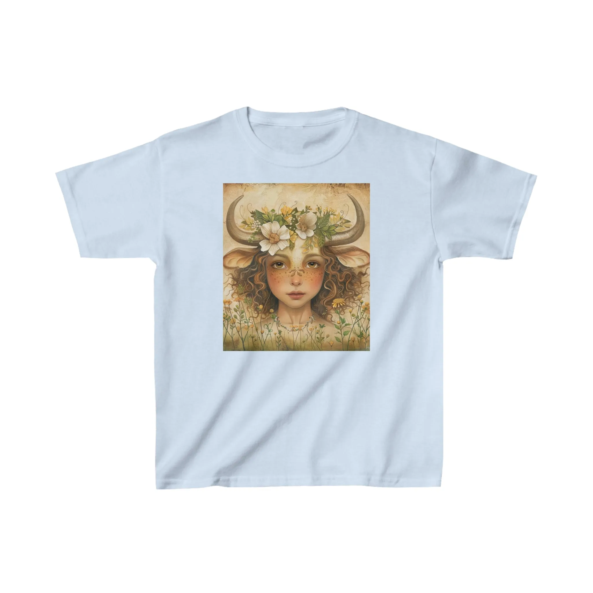 taurus zodiac kids heavy cotton tee