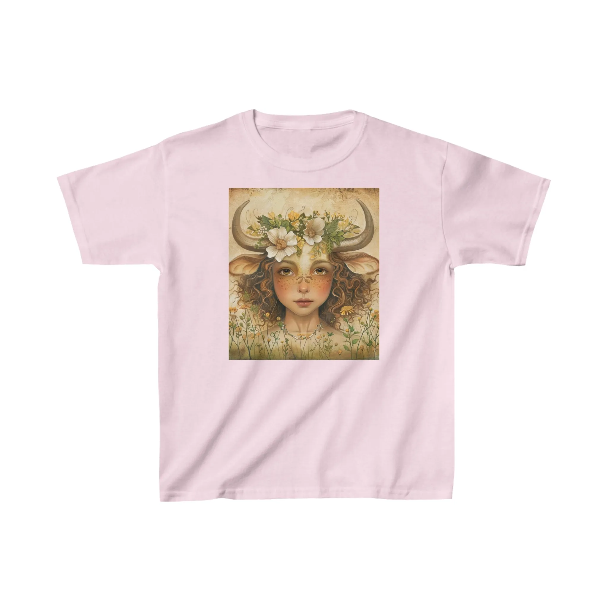 taurus zodiac kids heavy cotton tee