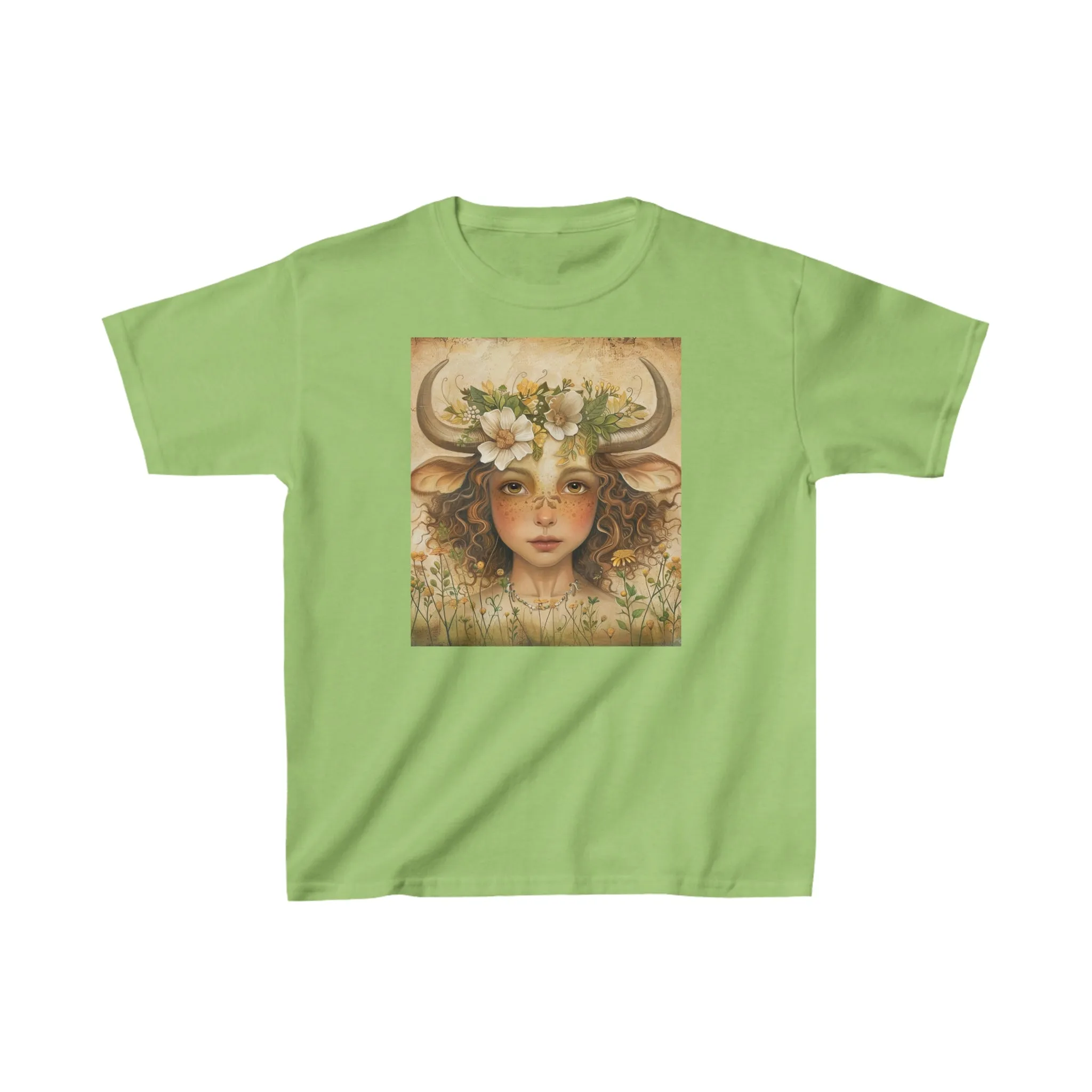 taurus zodiac kids heavy cotton tee