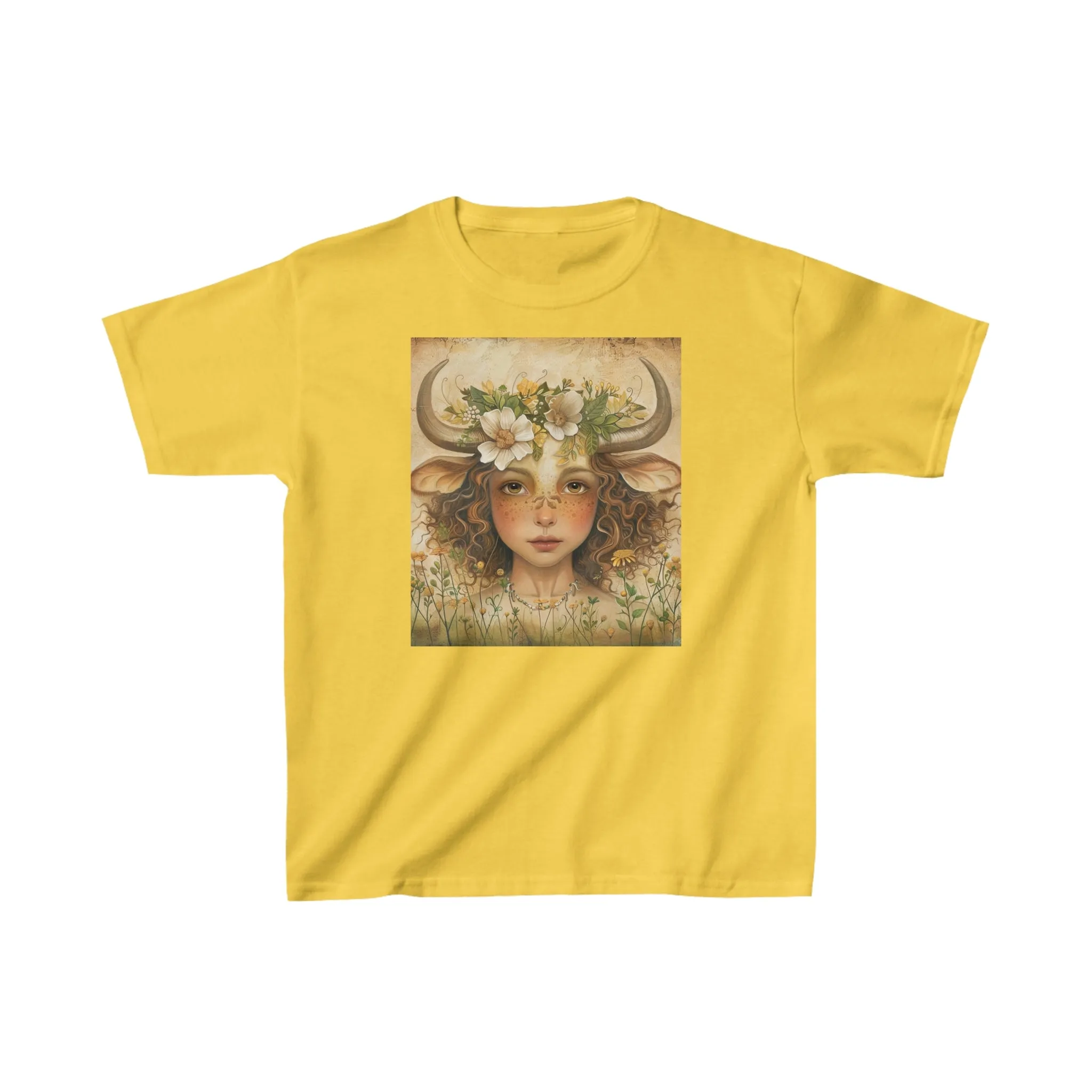 taurus zodiac kids heavy cotton tee