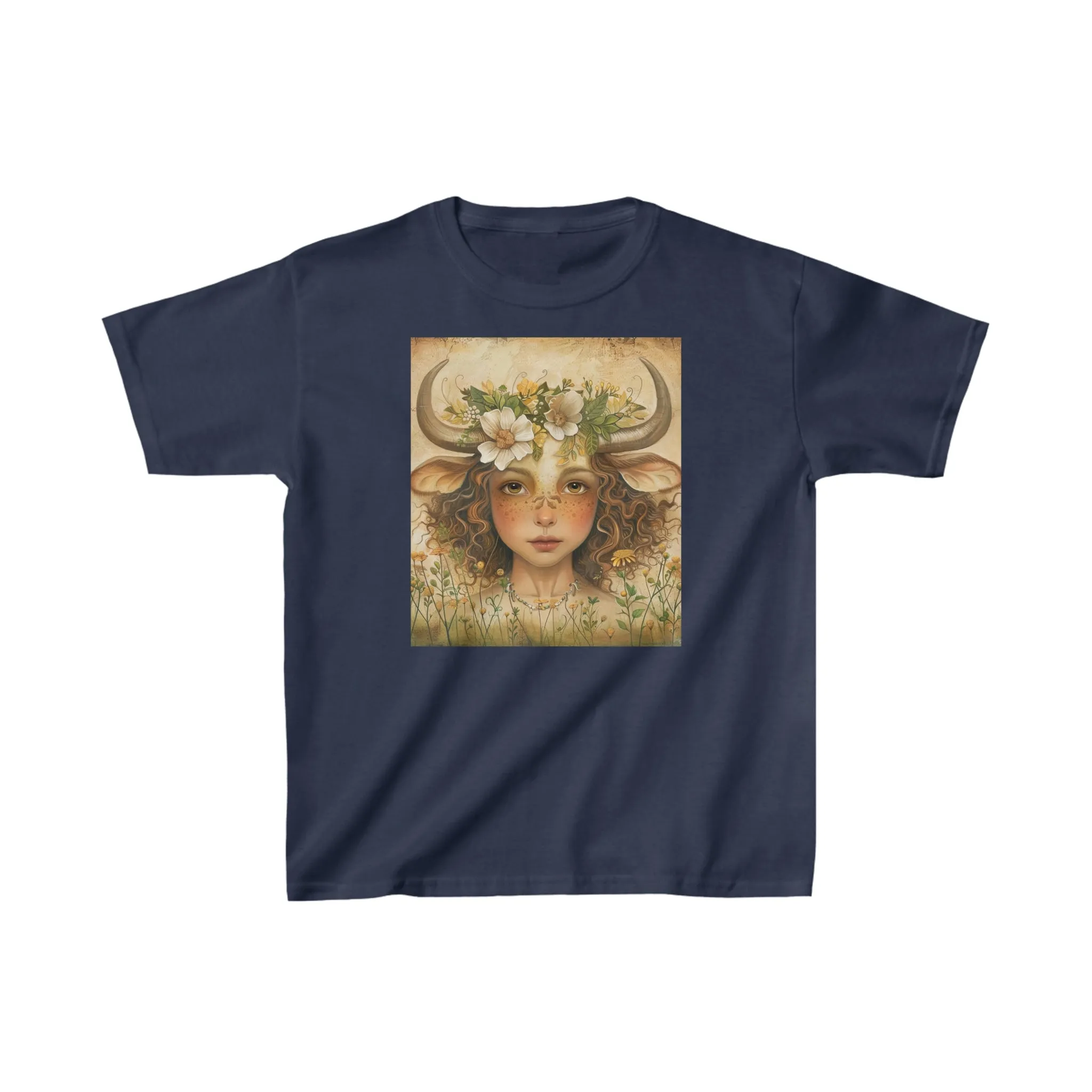 taurus zodiac kids heavy cotton tee