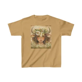 taurus zodiac kids heavy cotton tee