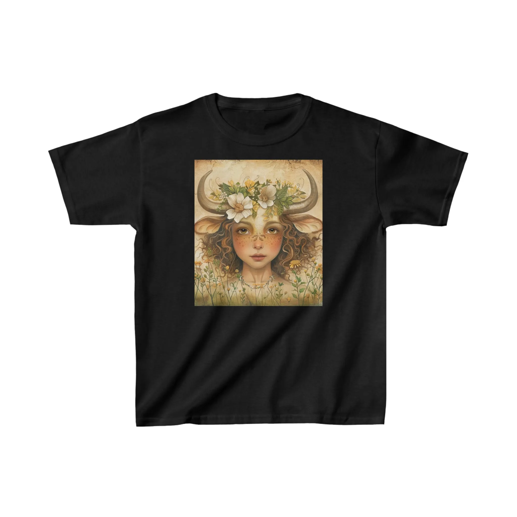 taurus zodiac kids heavy cotton tee