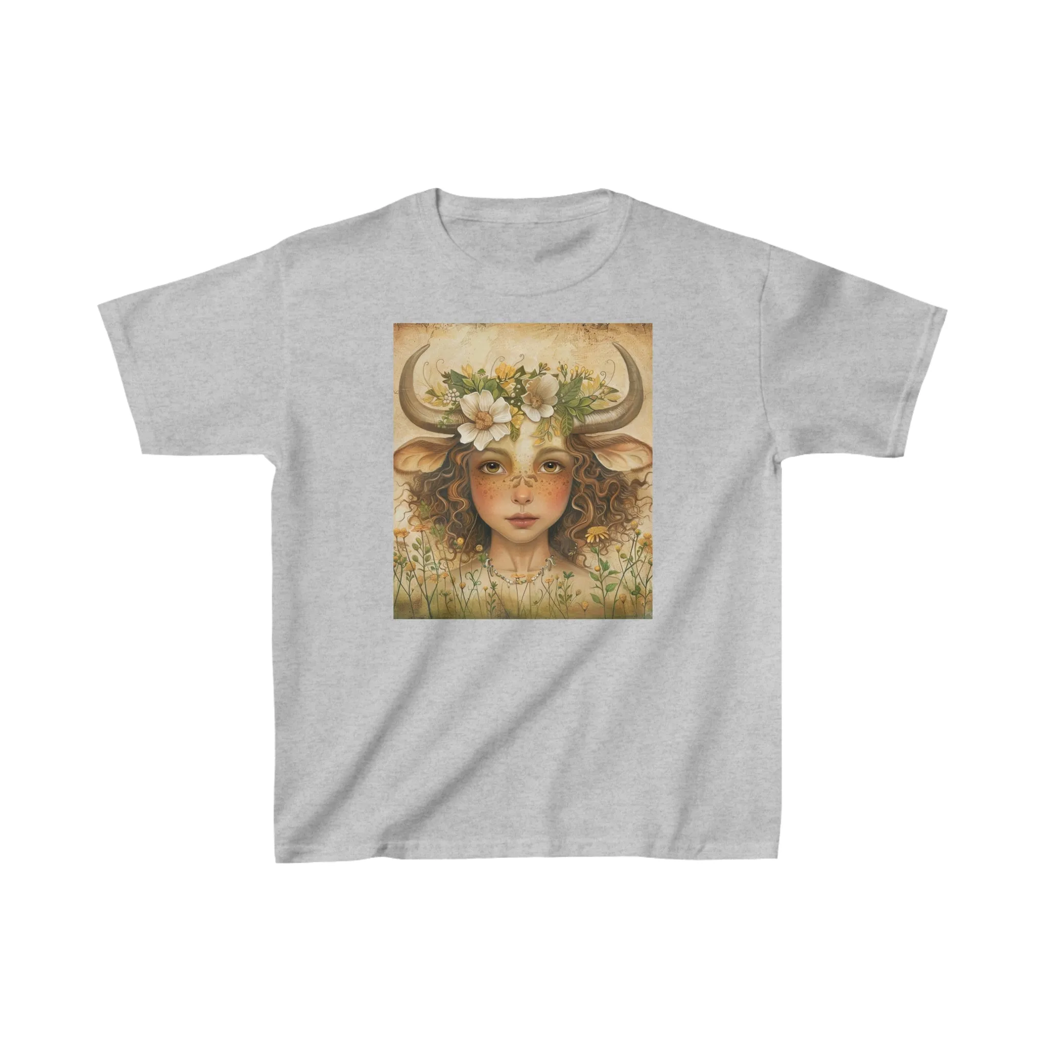 taurus zodiac kids heavy cotton tee