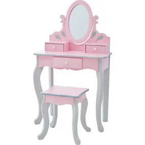 Teamson Kids Teamson Kids Wooden Princess Rapunzel 2-pc. Vanity Set, Gray/Pink