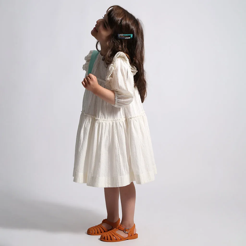 Kids Child Piper Tiered Dress Sugar White by Tia Cibani