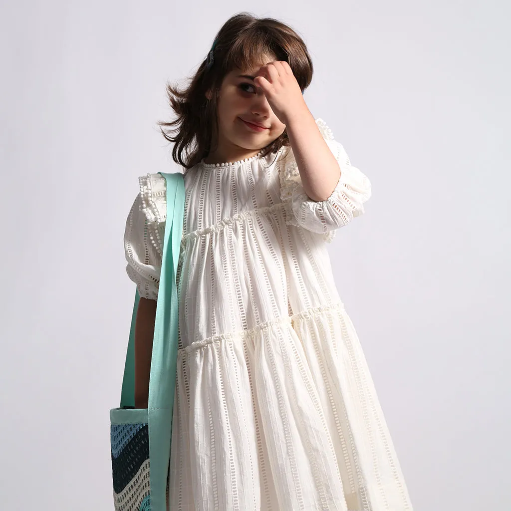 Kids Child Piper Tiered Dress Sugar White by Tia Cibani