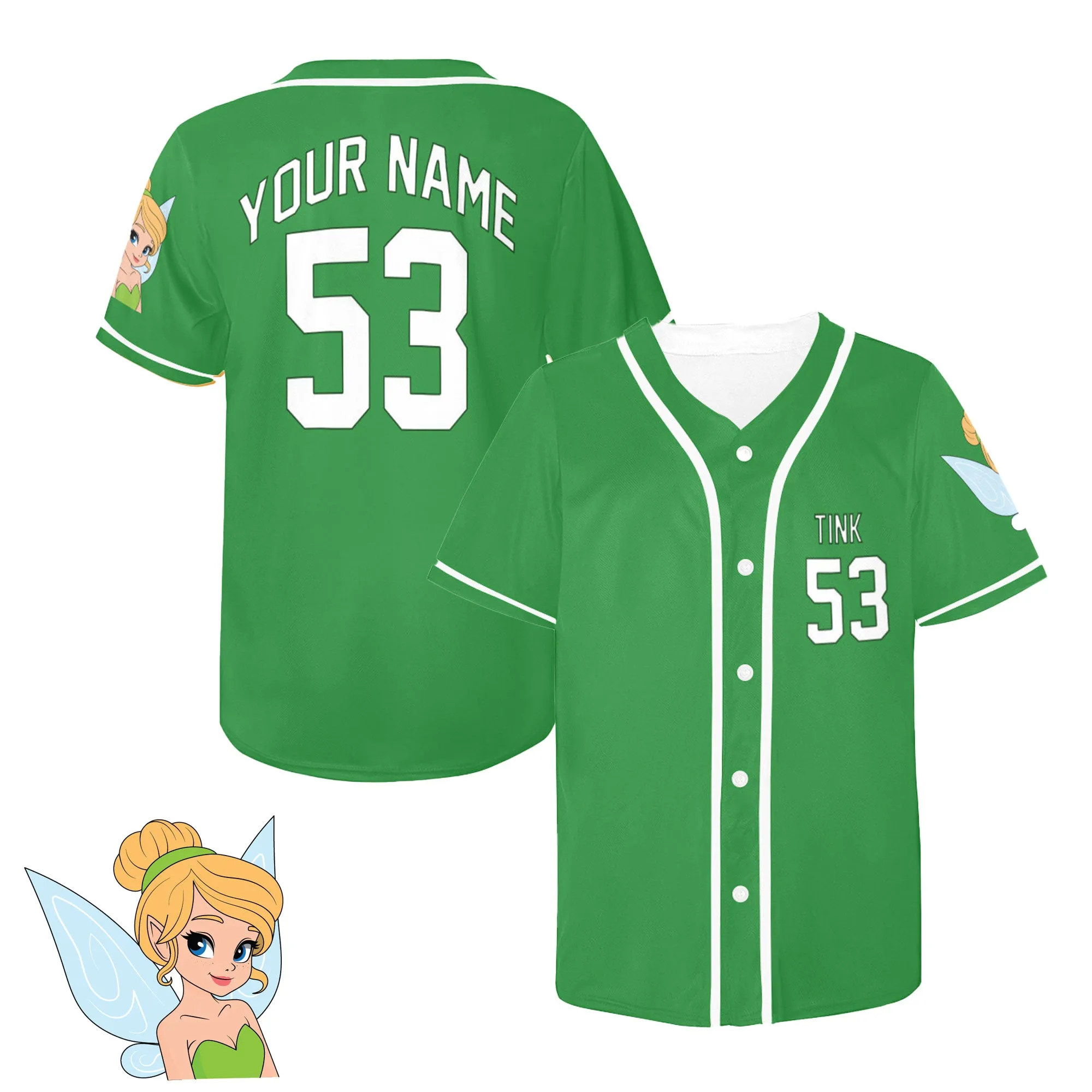 Tinkerbell Customizable Jersey (Adults And Kids Sizes)