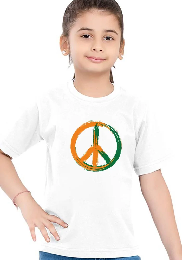 Tri Colour Peace Kids T-Shirt