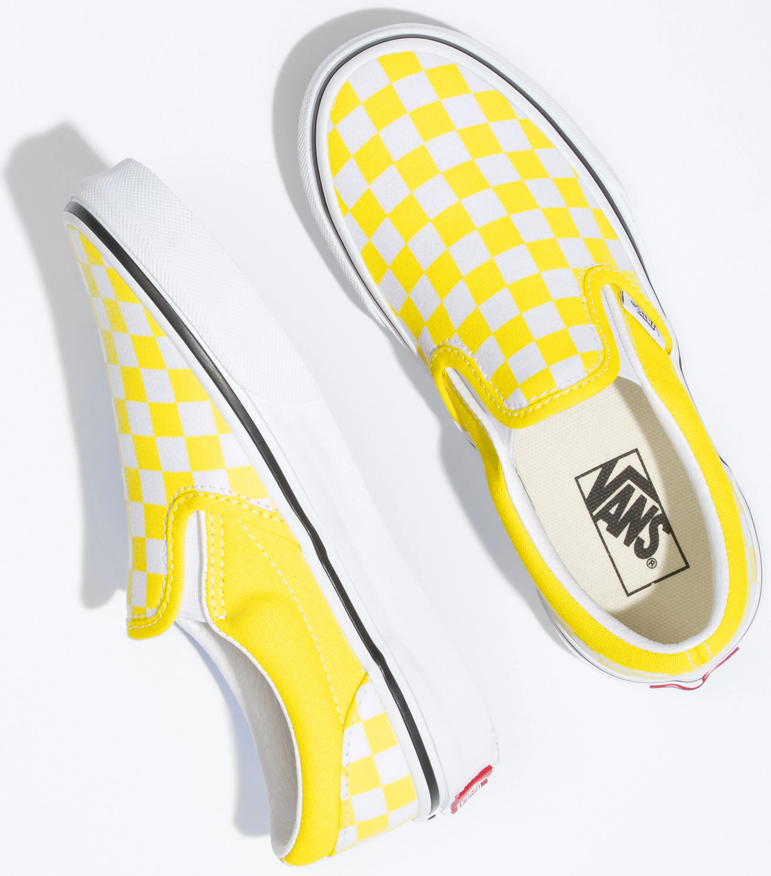 Vans Kids Classic Slip-On Checkerboard Blazing Yellow/True White