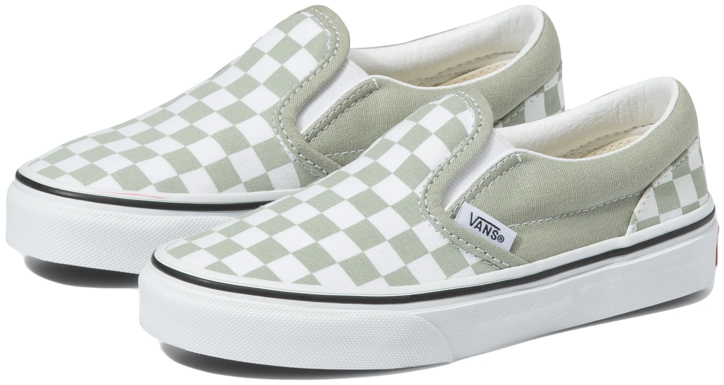 Vans Kids Classic Slip-On Checkerboard Desert Sage