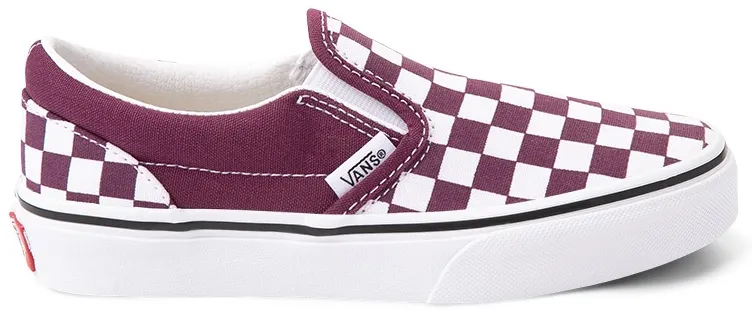 Vans Kids Classic Slip-On Checkerboard Grape Wine