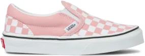 Vans Kids Classic Slip-On (Checkerboard) Powder Pink