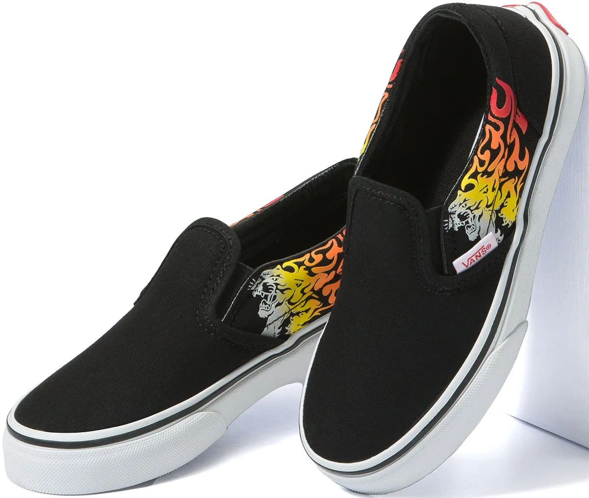 Vans Kids Classic Slip-On Ferocious Flame Racing Red/Black