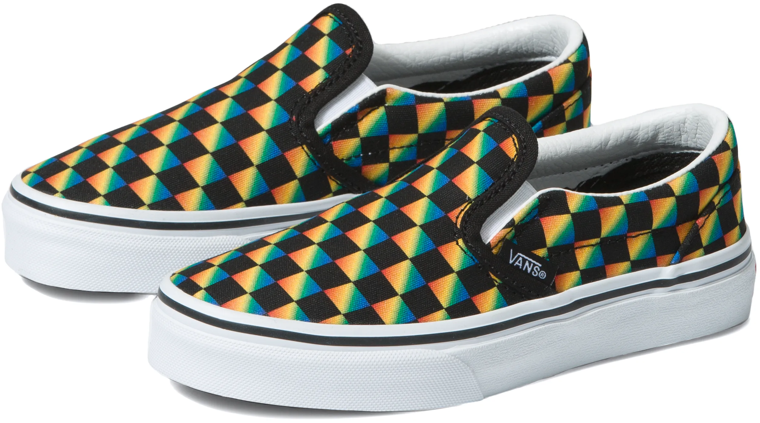 Vans Kids Classic Slip-On Gradient Rainbow Checkerboard