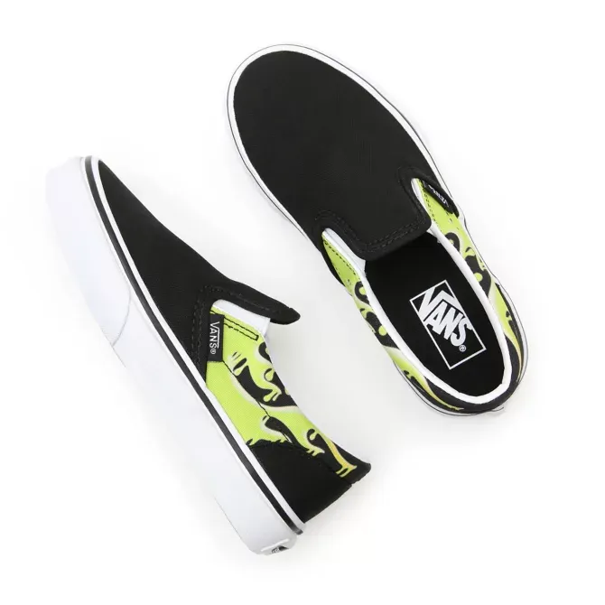 Vans Kids Classic Slip On Green Slime/Black