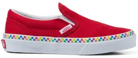 Vans Kids Classic Slip-OnRainbow Checkerboard Red/True White