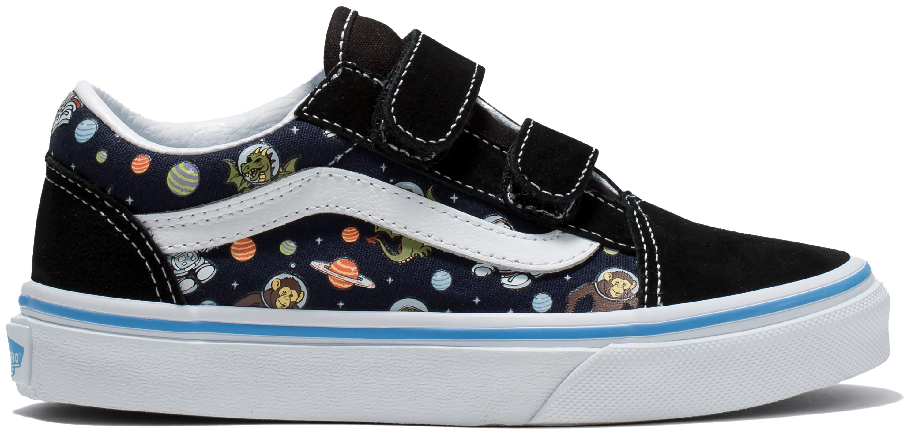 Vans Kids Old Skool V Glow Cosmic Zoo Black/Blue