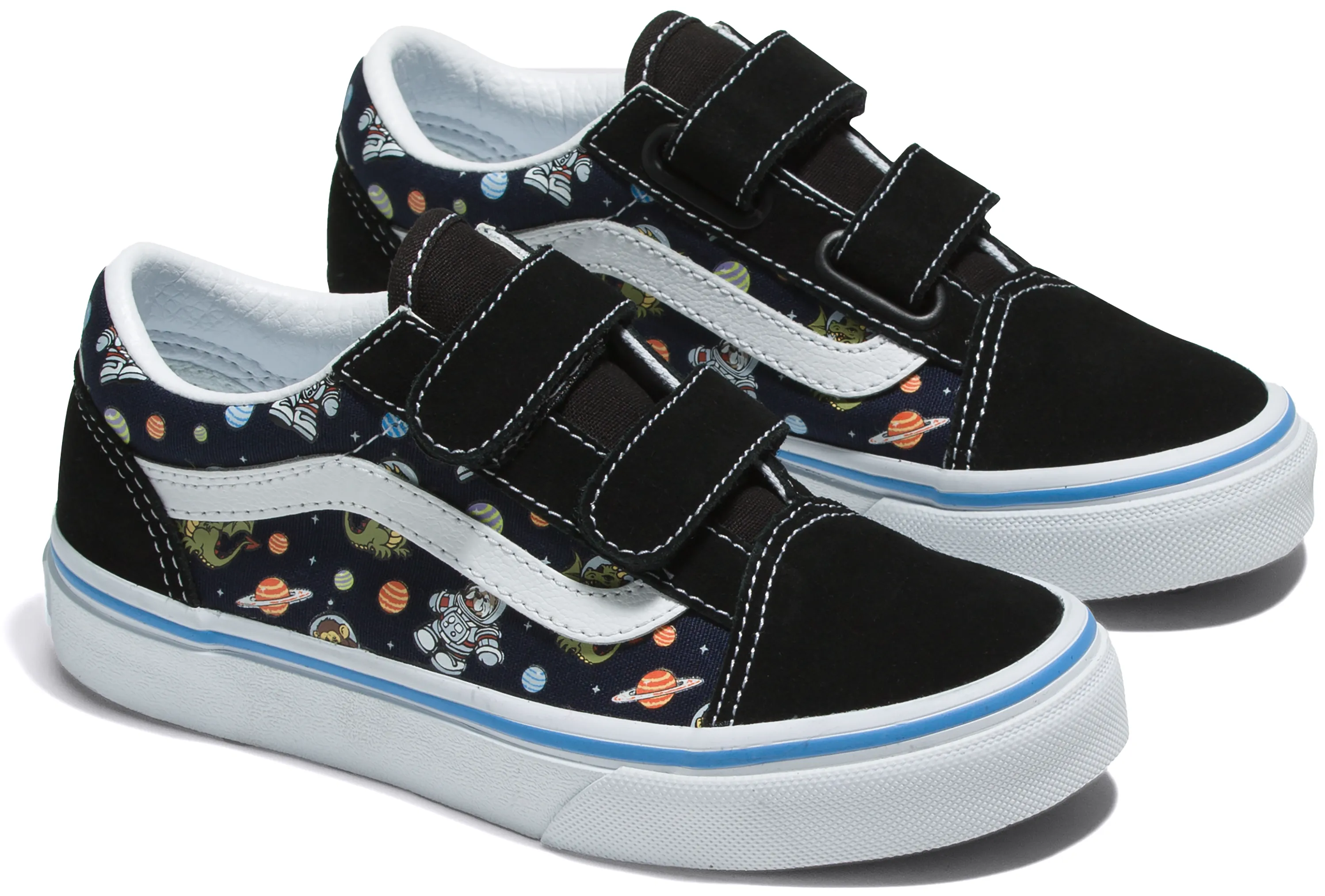 Vans Kids Old Skool V Glow Cosmic Zoo Black/Blue