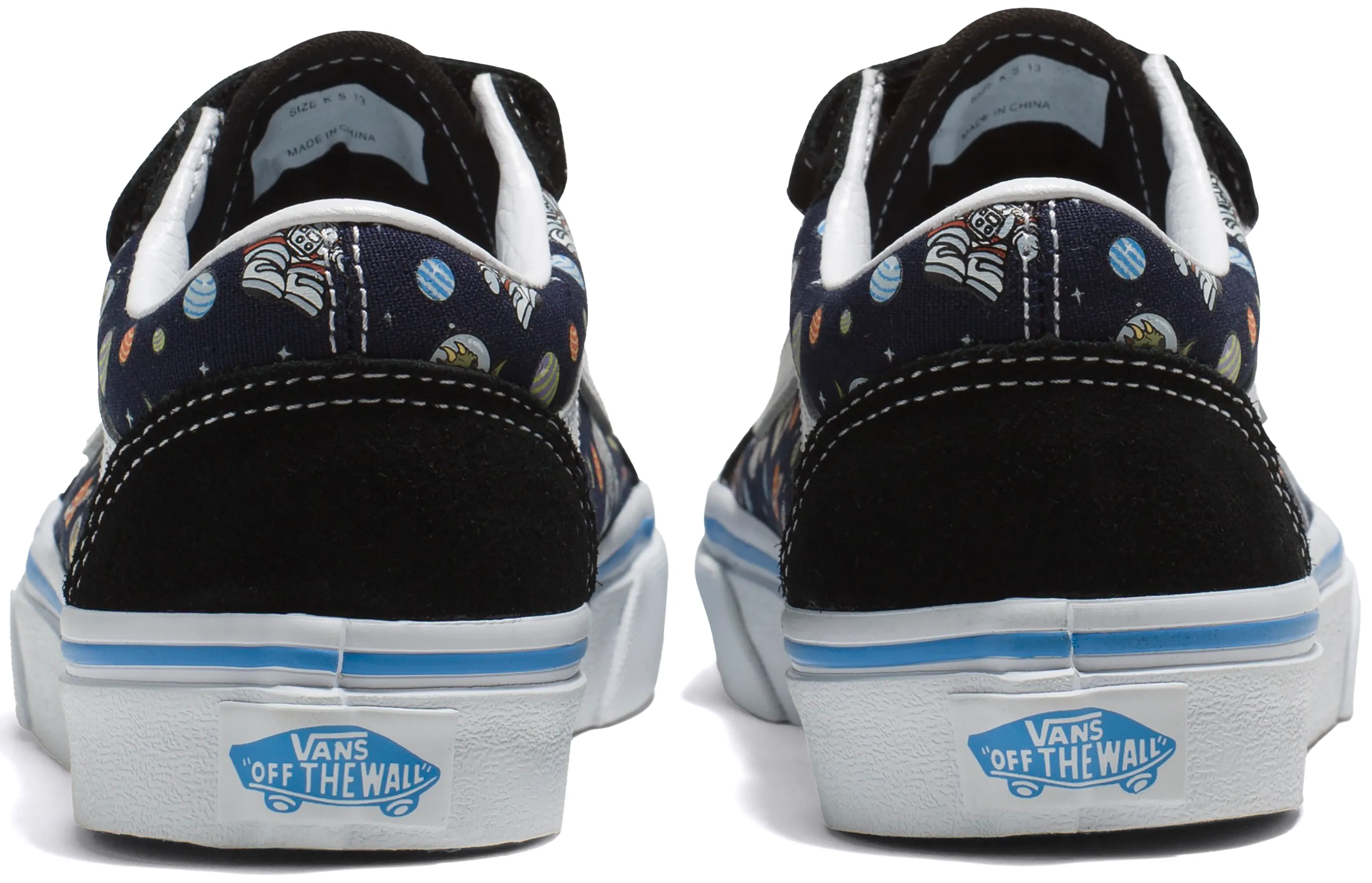 Vans Kids Old Skool V Glow Cosmic Zoo Black/Blue