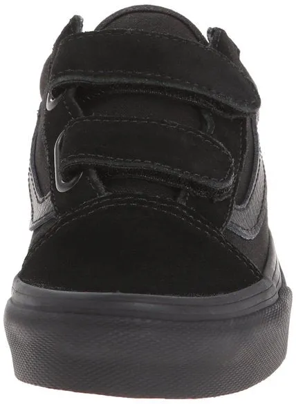 Vans Kids Old Skool Velcro Black/Black Monochrome