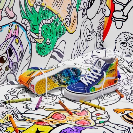 Vans Kids Sk8 Hi Zip Crayola Mashup Melt