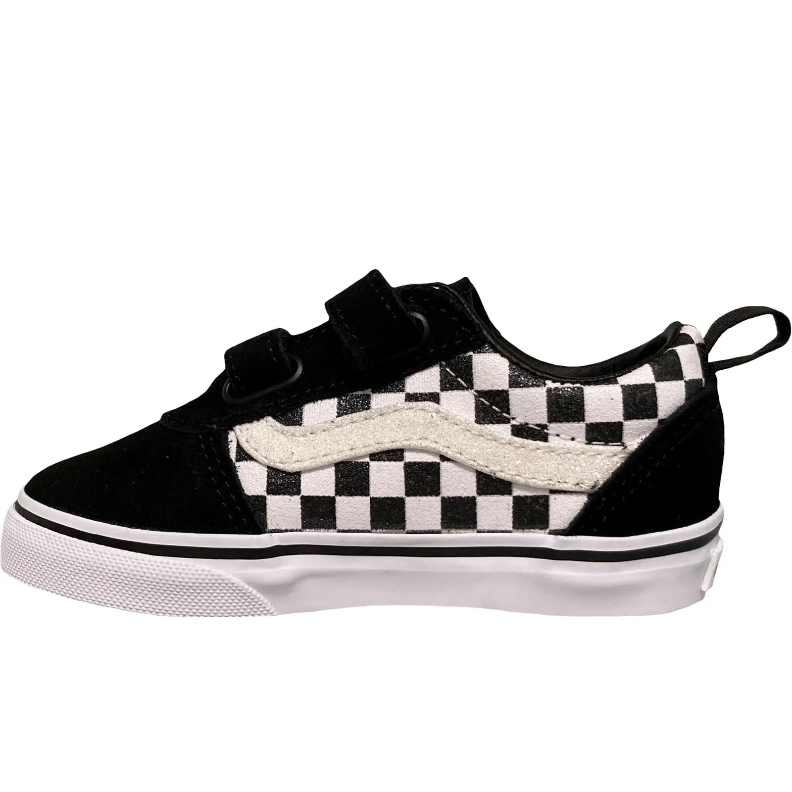 Vans Kids Ward V Low Rise Canvas Checkerboard Trainers - Black Glitter