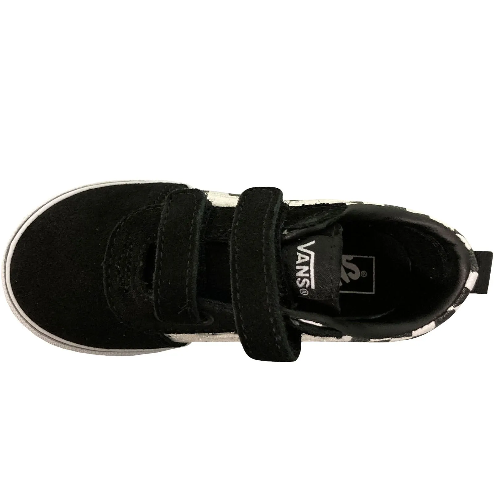 Vans Kids Ward V Low Rise Canvas Checkerboard Trainers - Black Glitter