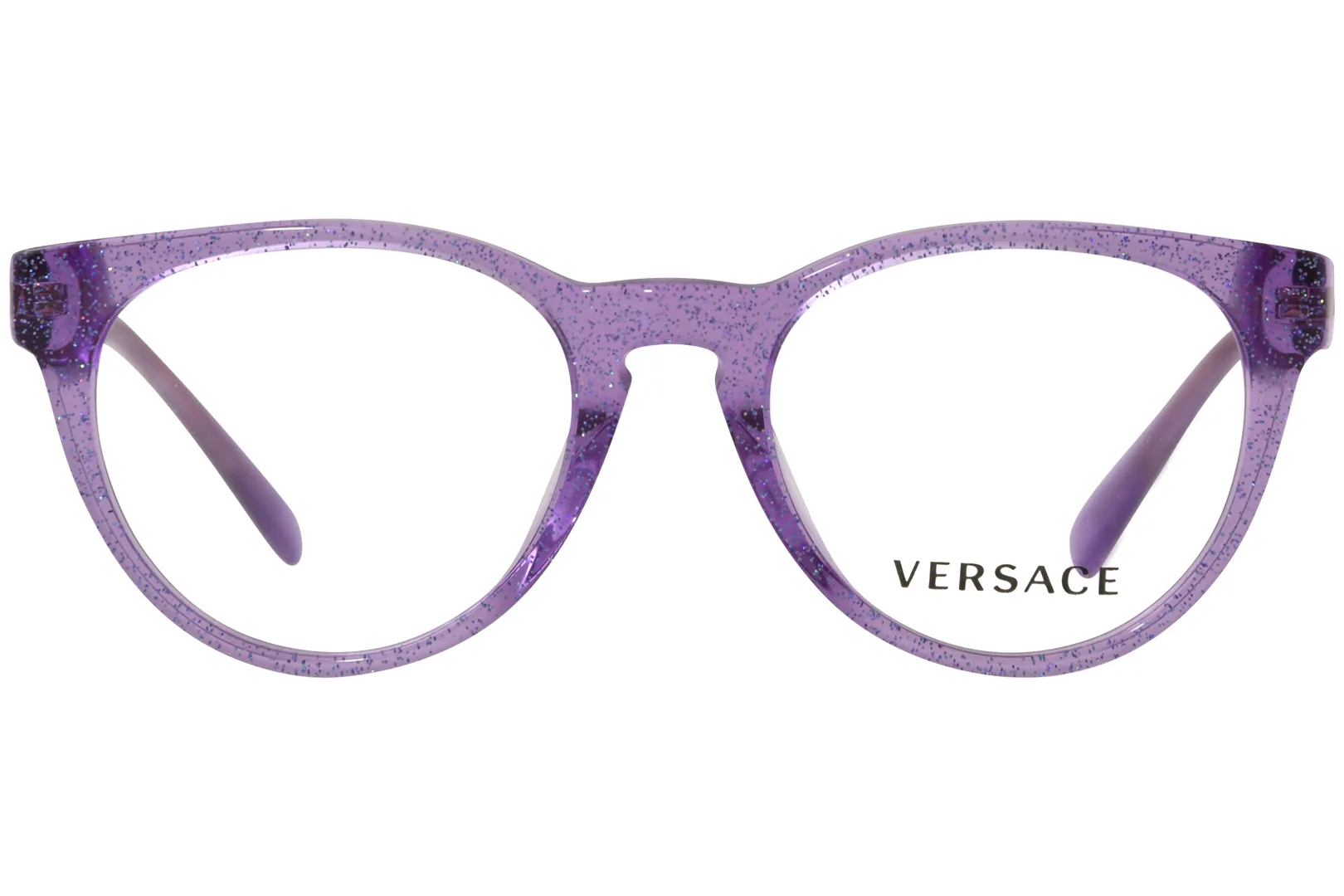 Versace VK3321U 5373 Eyeglasses Kids Lilac Glitter Full Rim Round Shape 46mm