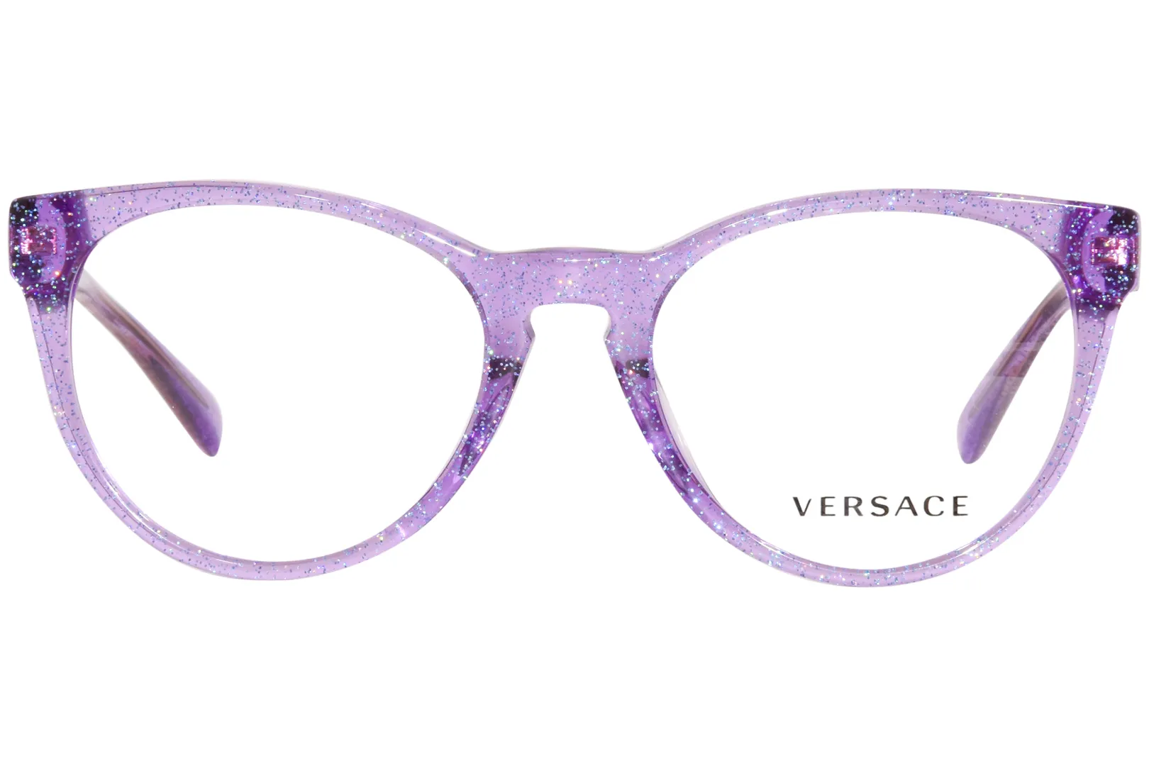 Versace VK3321U 5373 Eyeglasses Kids Lilac Glitter Full Rim Round Shape 48mm