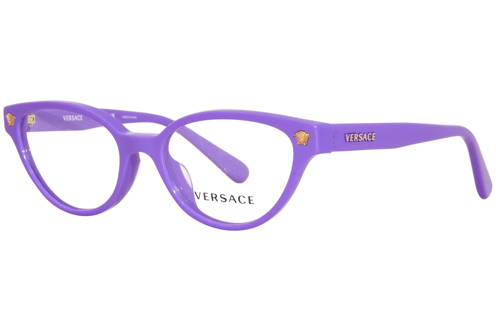 Versace VK3322U 5377 Eyeglasses Kids Girl's Violet Full Rim Cat Eye 45-16-130