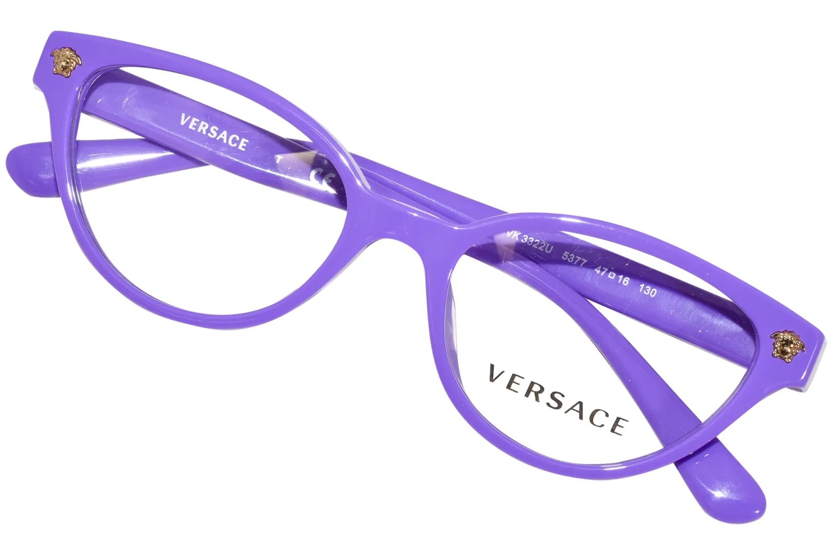 Versace VK3322U 5377 Eyeglasses Kids Girl's Violet Full Rim Cat Eye 45-16-130