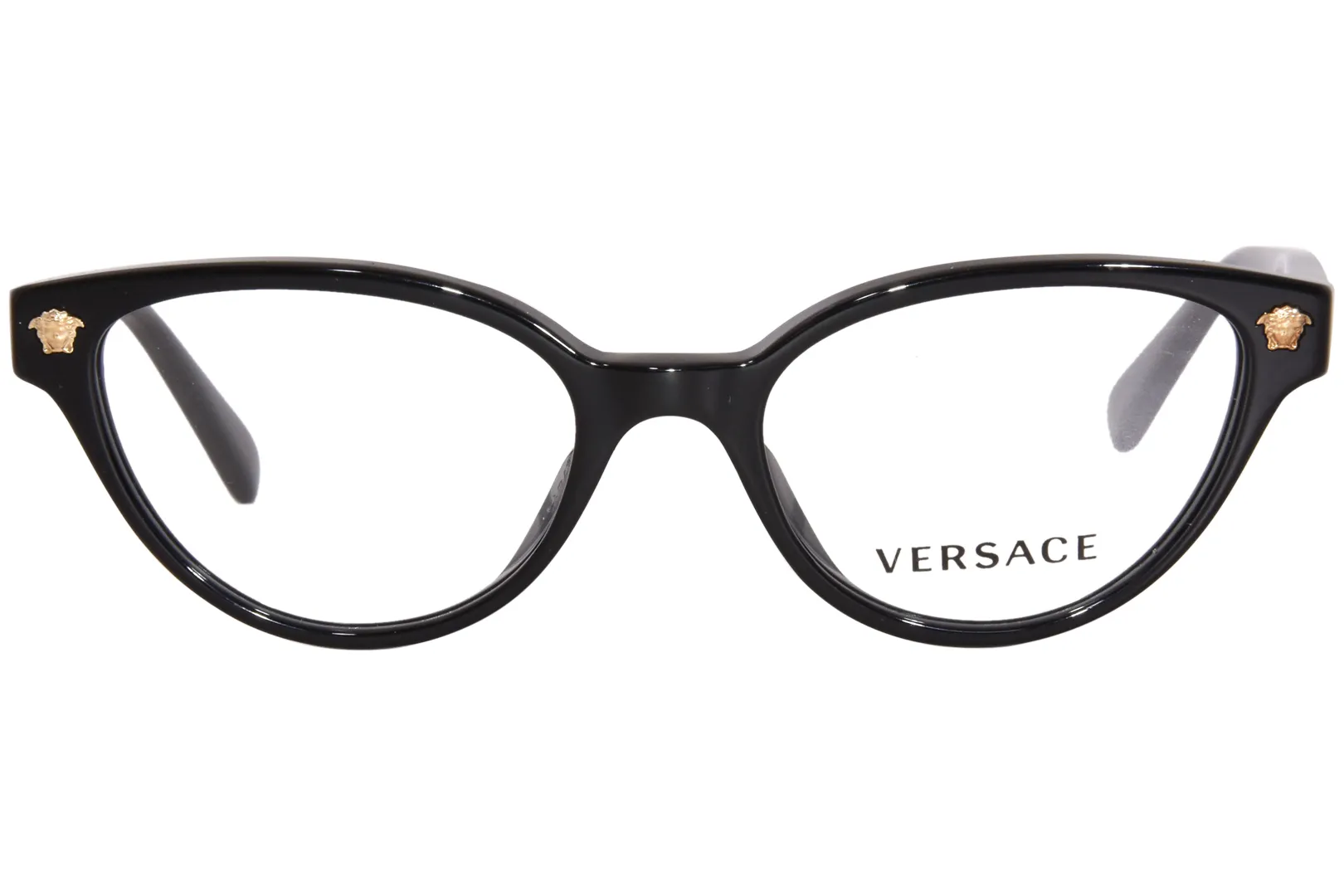 Versace VK3322U GB1 Eyeglasses Kids Girl's Black Full Rim Cat Eye 45-16-130