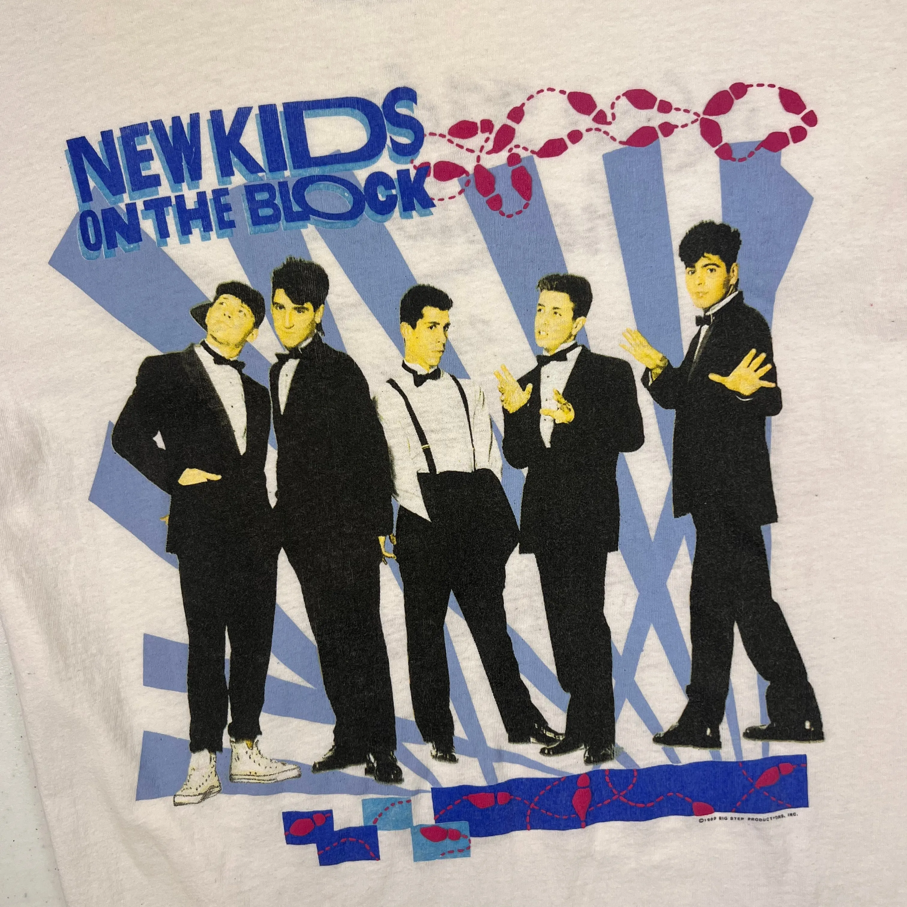 Vintage 1989 New Kids On the Block Hanes Single Stitch T-shirt White