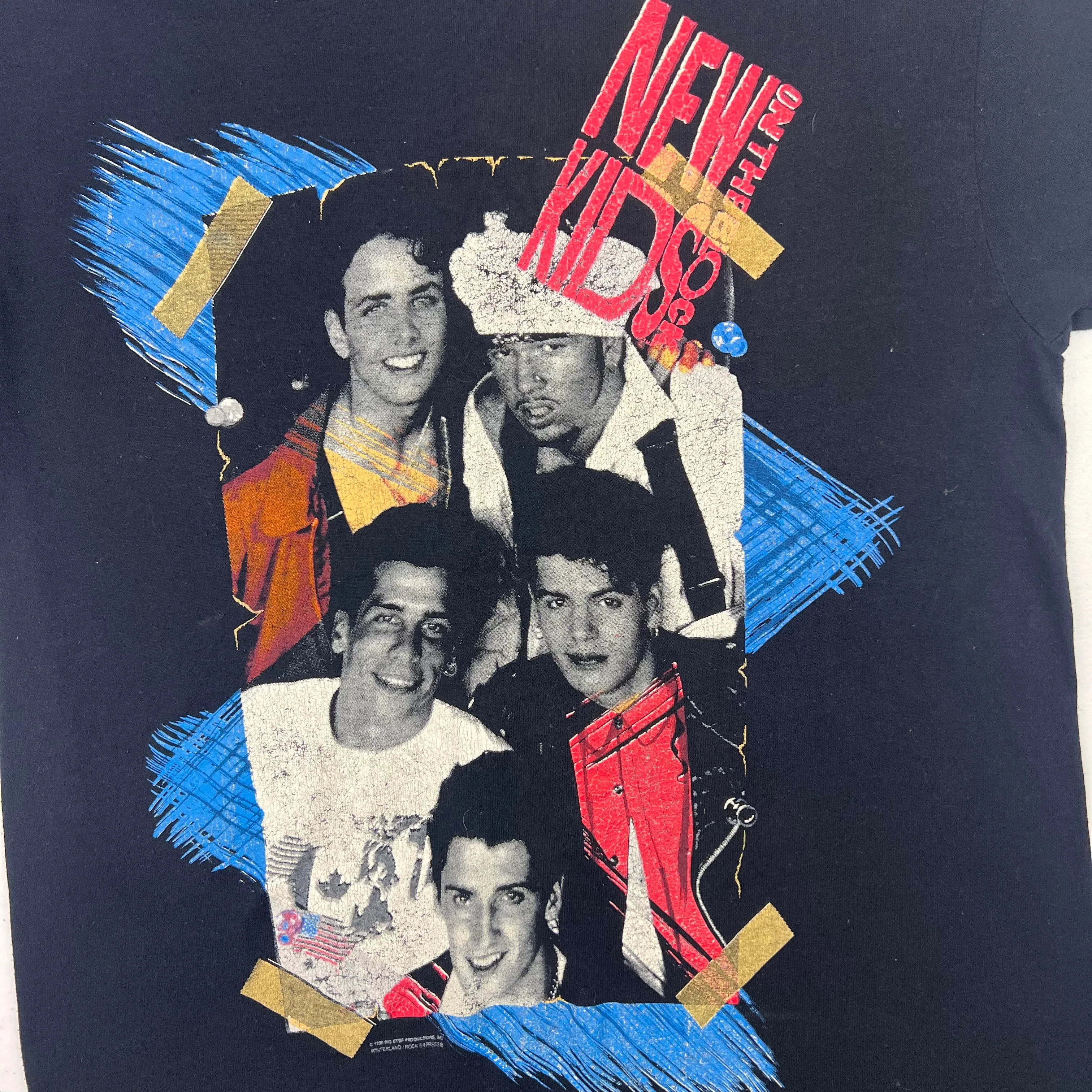 Vintage New Kids On The Block 1990 Anvil Single Stitch Graphic T-shirt Black Rare