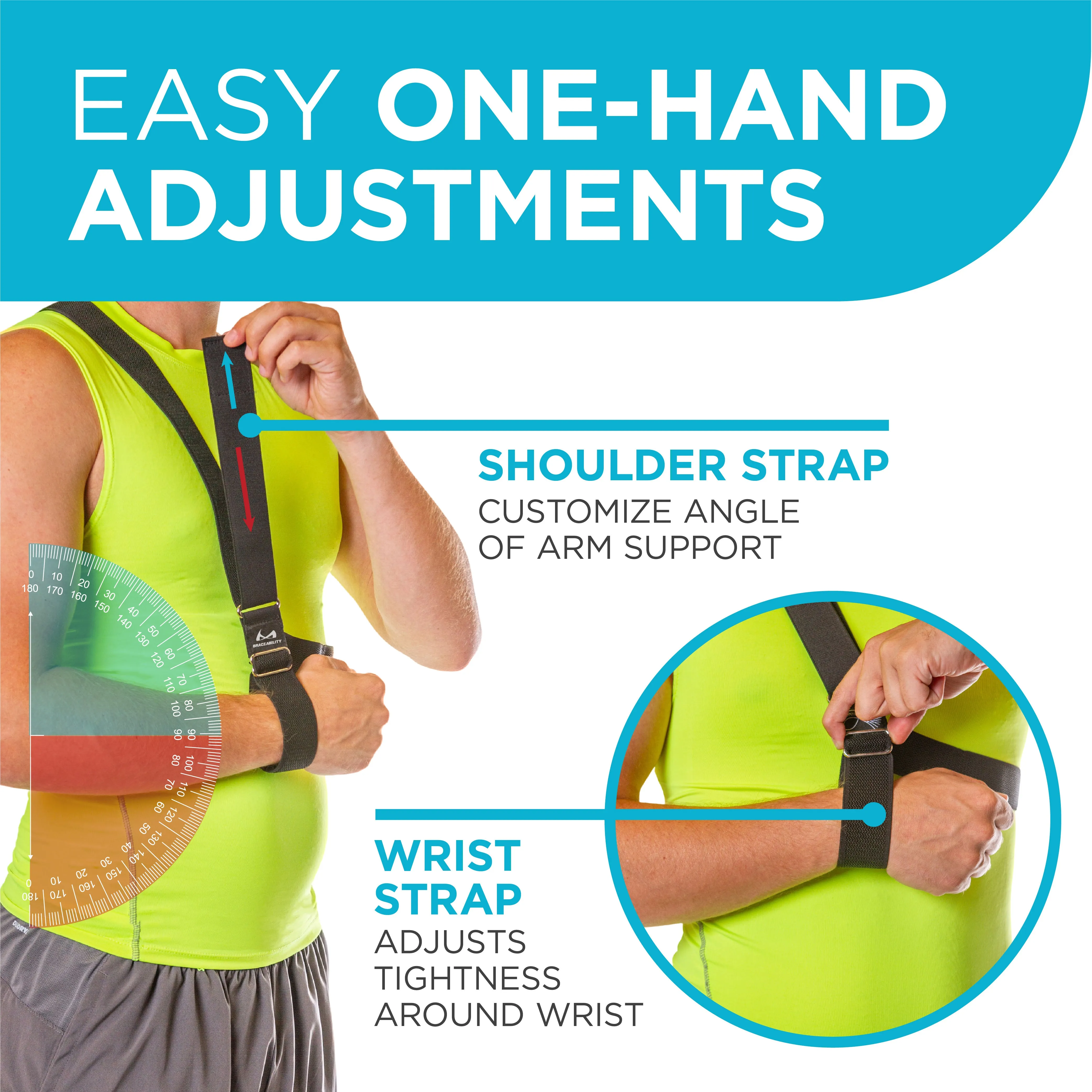 Waterproof Arm Sling | Comfortable Right or Left Universal Shoulder Support for Adults & Kids