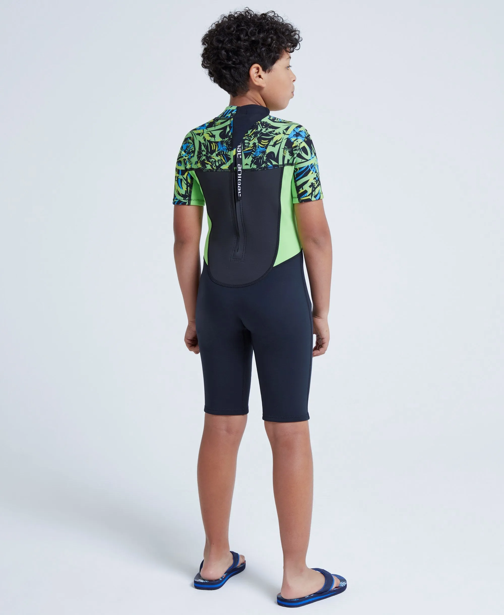 Waves Kids Printed Shorty Wetsuit - Green