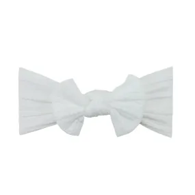 Baby White Top Knot Bow Headband