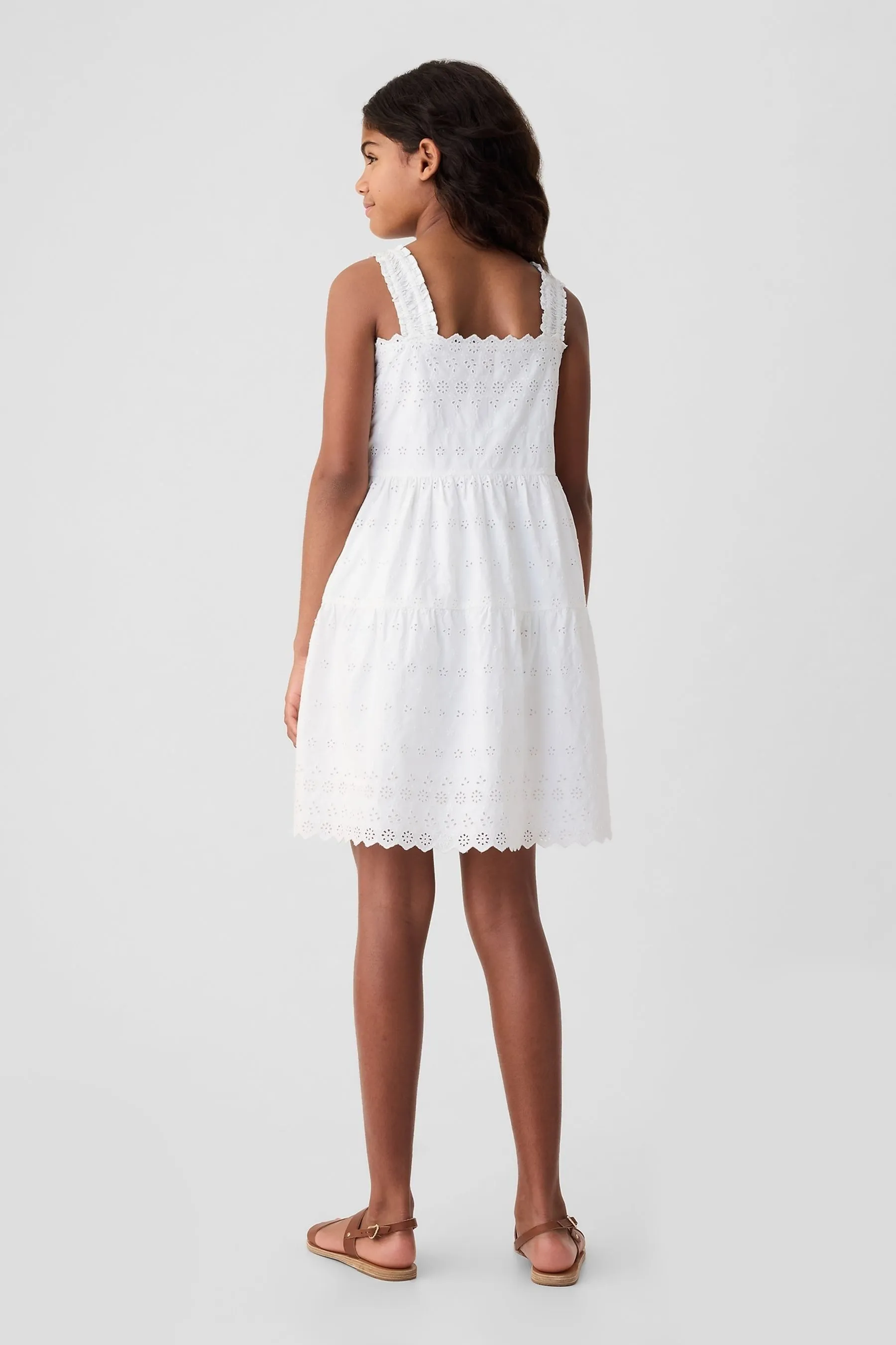 White DÔEN Eyelet Dress (Kids)