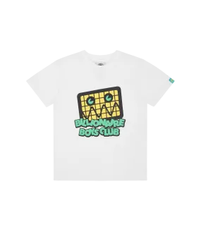 Kids Graphic Tee with Robot Design - White