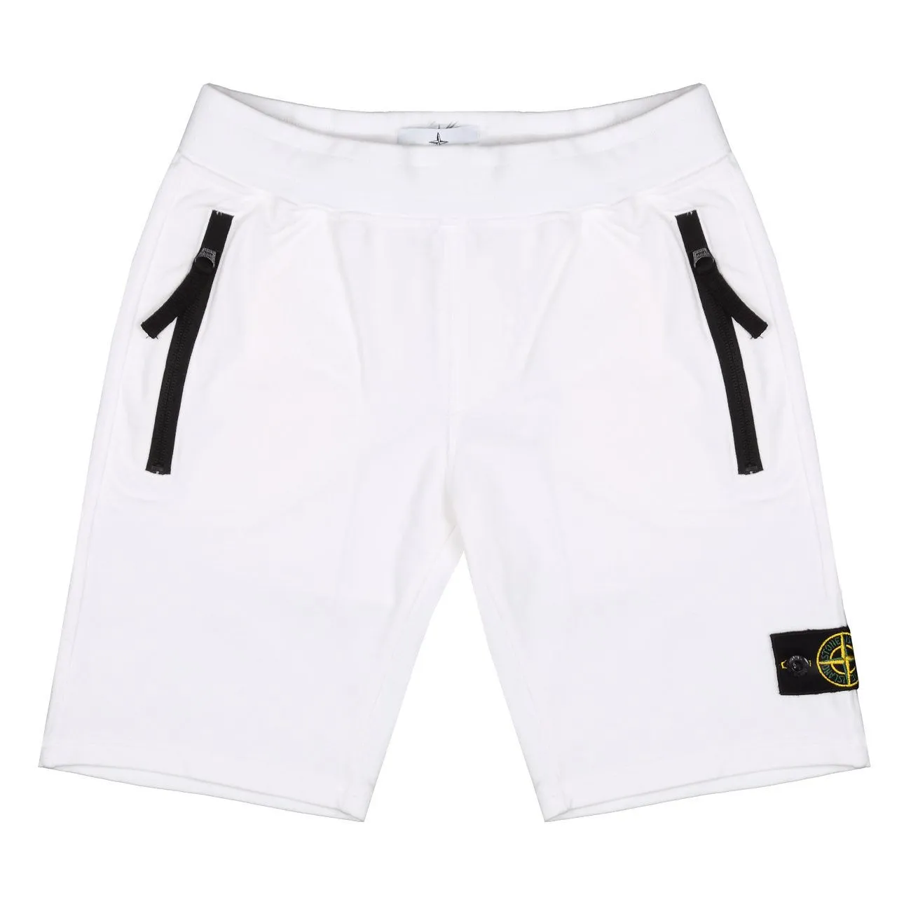 White Cotton Bermuda Shorts with Pockets Kids