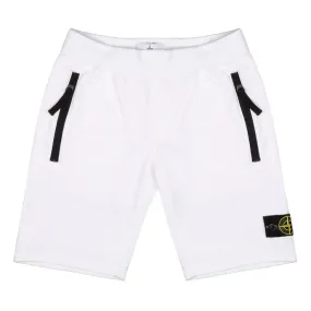 White Cotton Bermuda Shorts with Pockets Kids