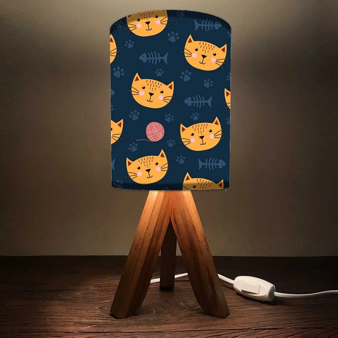 Wooden Study Lamp For Kids -Cute Cat