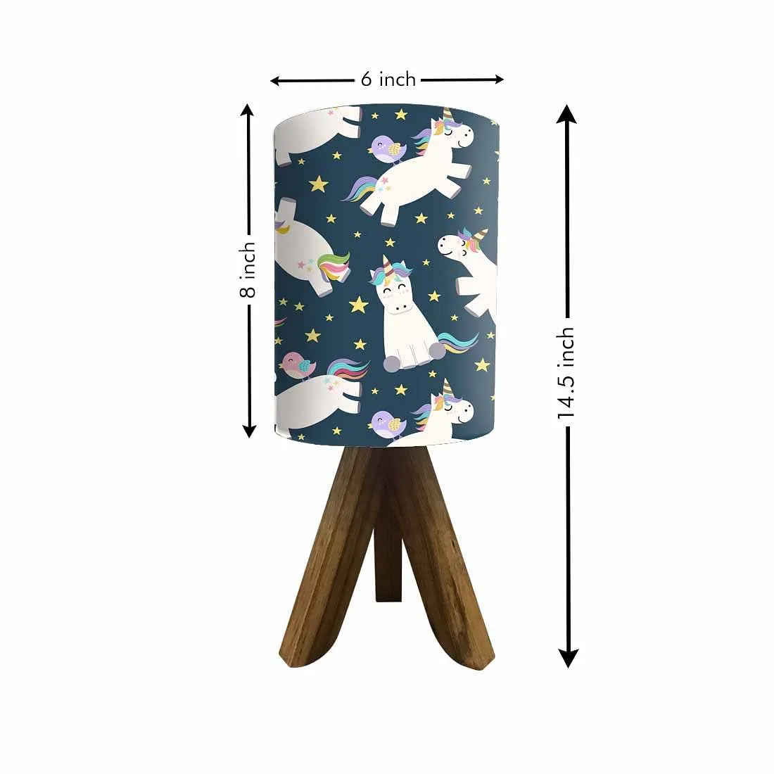 Wooden Study Lamp For Kids -White Unicorn