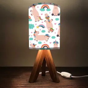 Wooden Study Table Lamp For Kids -Unicorn Rainbow