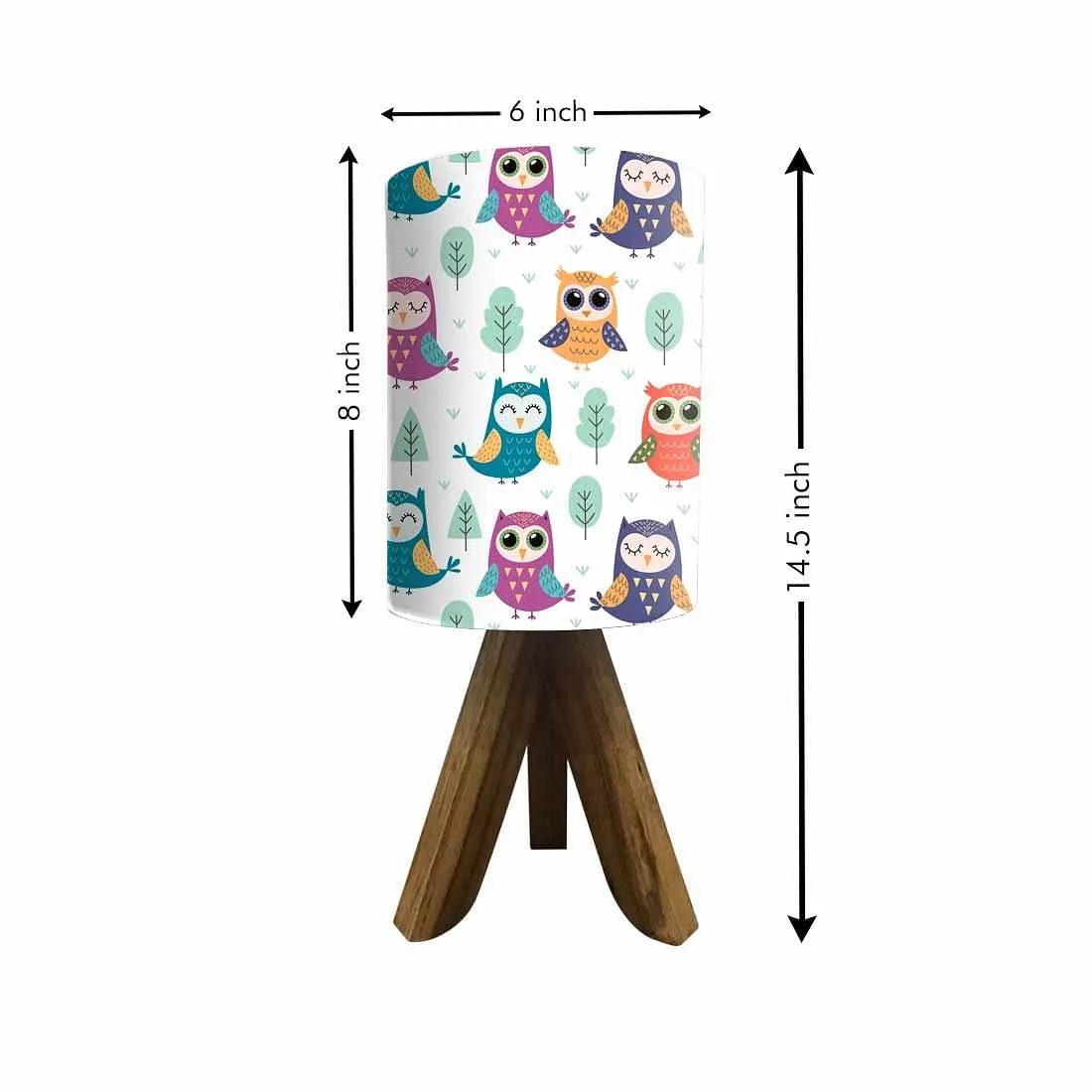 Wooden table Lamp For Kids -Cute Owls