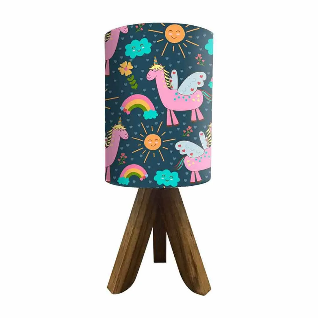 Wooden Table Lamp For Kids -Pink Unicorn