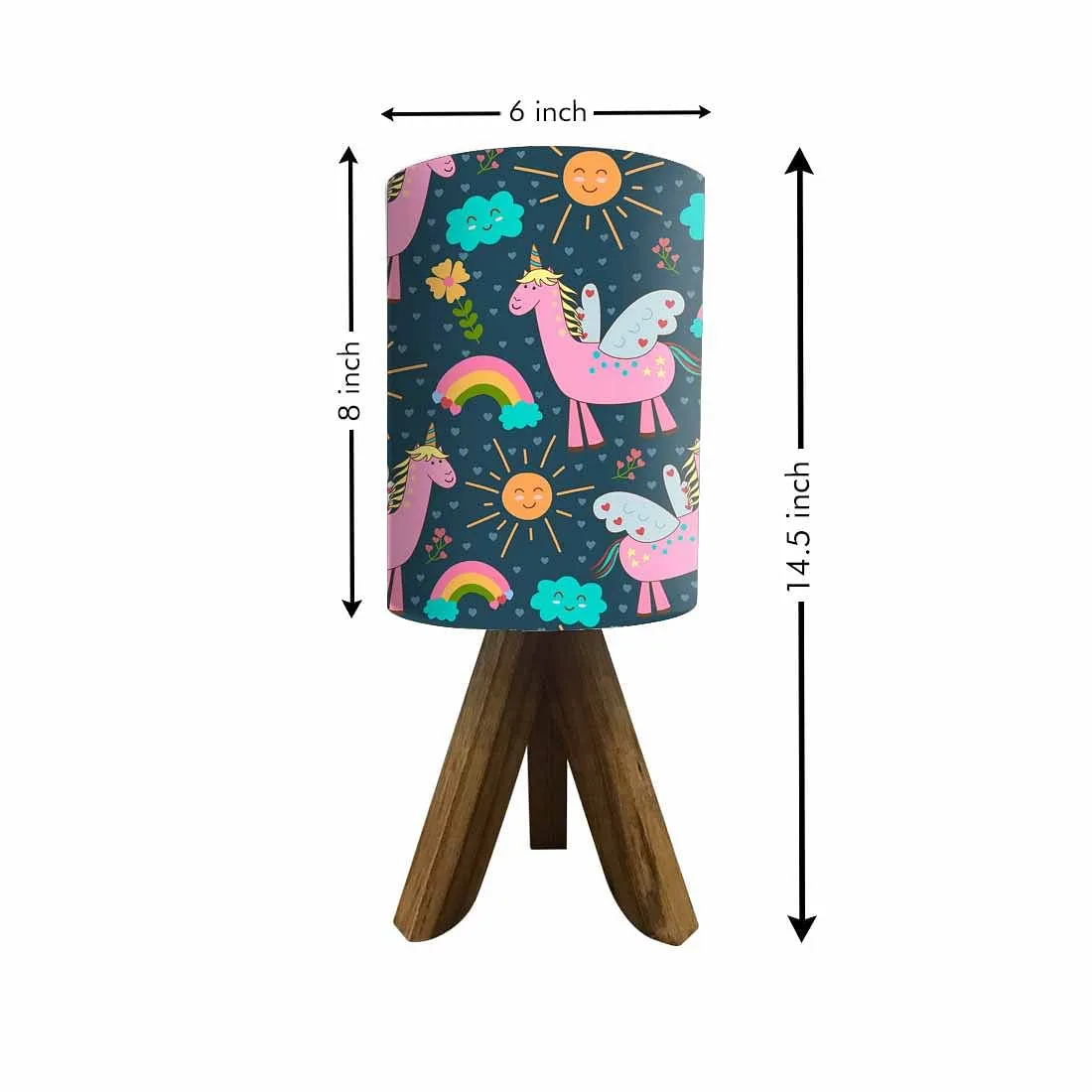 Wooden Table Lamp For Kids -Pink Unicorn