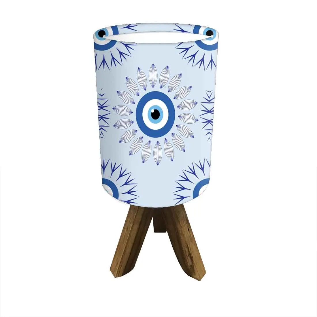 Wooden Table Lamp Mini Tripod Lampsfor Kids Bedroom - Evil Eye Protector