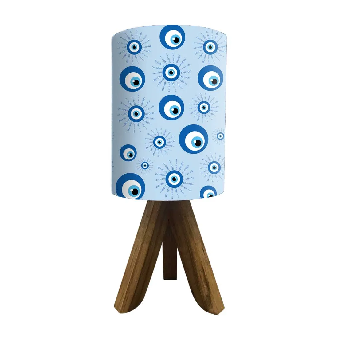 Wooden Table Lamp Mini Tripod Lampsfor Kids Bedroom - Evil Eye Protector